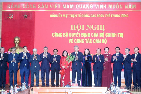 Đồng chí Bùi Thị Minh Hoài giữ chức Bí thư Đảng ủy Mặt trận Tổ quốc, các đoàn thể Trung ương