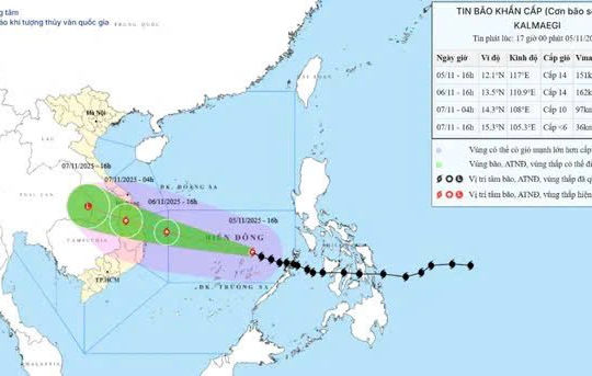 Tin bão khẩn cấp - Bão số 13 cách Gia Lai 880km