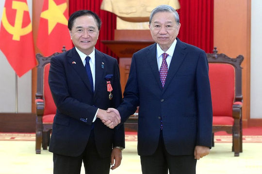 Tổng Bí thư Tô Lâm tiếp Thống đốc tỉnh Kanagawa (Nhật Bản)