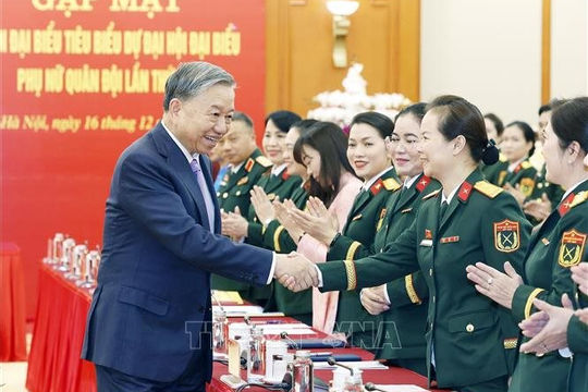 Tổng Bí thư Tô Lâm: Phấn đấu mỗi cá nhân Phụ nữ Quân đội là một gương sáng