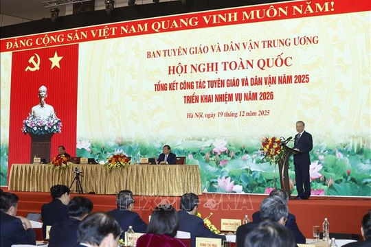 Tổng Bí thư Tô Lâm: Xây dựng đội ngũ cán bộ tuyên giáo và dân vận 'chuyên tâm, thạo việc'