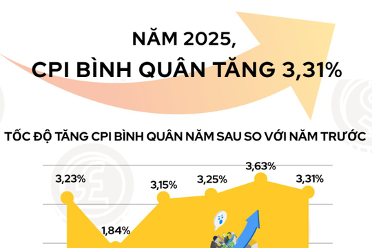 Infographics: CPI bình quân năm 2025 tăng 3,31%