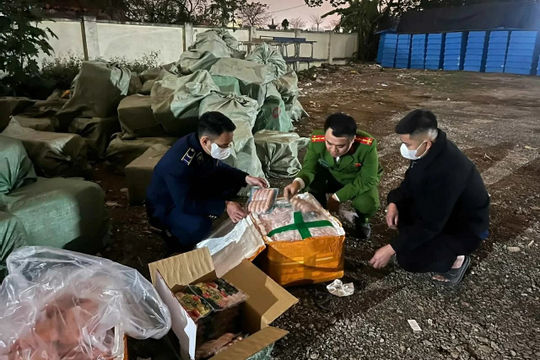 Hà Nội: Thu giữ hơn 10 tấn thực phẩm đông lạnh không rõ nguồn gốc 