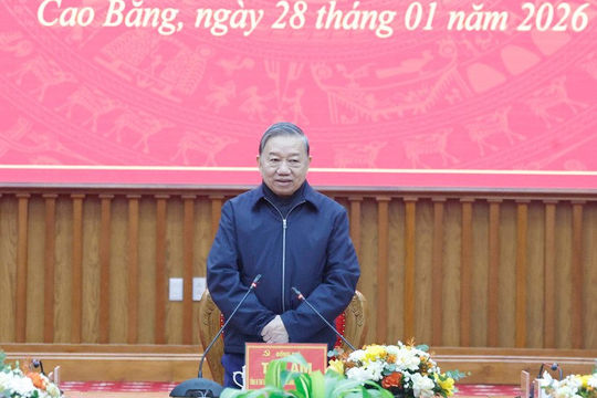 Tổng Bí thư Tô Lâm làm việc với Ban Chấp hành Đảng bộ tỉnh Cao Bằng