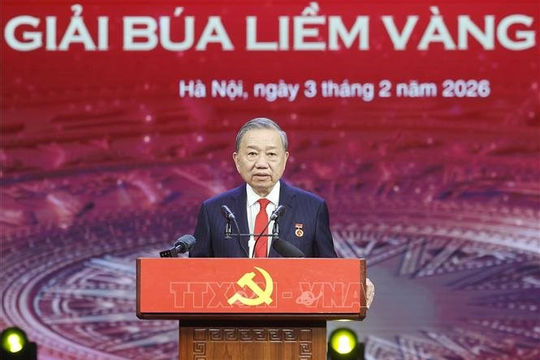Tổng Bí thư Tô Lâm dự Lễ tuyên dương Bí thư Chi bộ xuất sắc và trao Giải Búa liềm Vàng lần thứ X