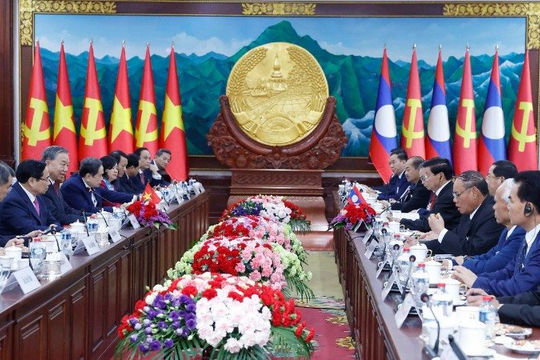 Tổng Bí thư Tô Lâm hội đàm với Tổng Bí thư, Chủ tịch nước Thongloun Sisoulith