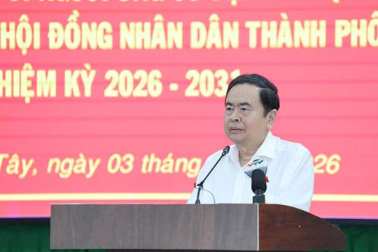 Chủ tịch Quốc hội Trần Thanh Mẫn dự Hội nghị tiếp xúc cử tri với người ứng cử đại biểu Quốc hội khoá XVI