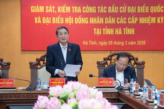 Phó Chủ tịch Quốc hội Nguyễn Đức Hải giám sát, kiểm tra công tác bầu cử tại Hà Tĩnh