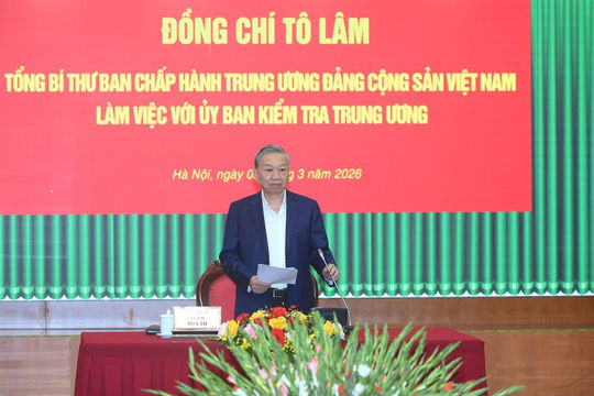 Tổng Bí thư Tô Lâm làm việc với Ủy ban Kiểm tra Trung ương
