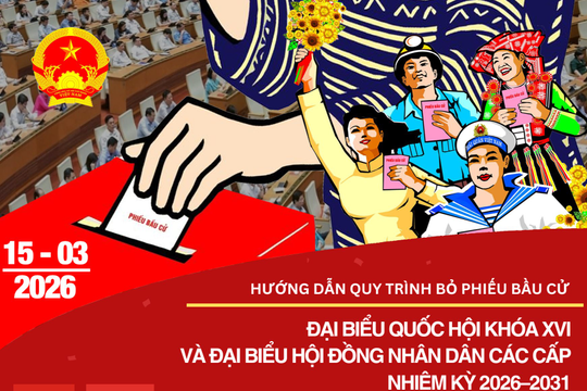 Infographics: Quy trình 6 bước bỏ phiếu bầu cử đại biểu Quốc hội và Hội đồng nhân dân các cấp