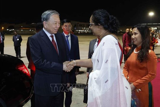 Tổng Bí thư, Chủ tịch nước Tô Lâm bắt đầu thăm cấp Nhà nước Cộng hòa xã hội chủ nghĩa dân chủ Sri Lanka 