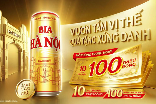 Vươn tầm vị thế  - quà tặng xứng danh: Mở thùng Bia Hà Nội sleek mới, săn quà lớn tới 100 triệu đồng. 